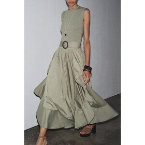 ZARA CONTRAST BELTED DRESS